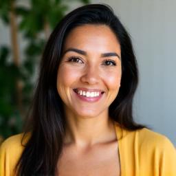 Dr. Amanda Rodriguez, a compassionate licensed mental health counselor with a warm and understanding expression.