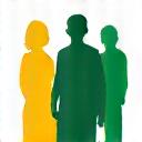 Icon representing group coaching: three stylized people in a circle.