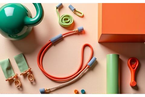 High-intensity interval training (HIIT) setup, featuring battle ropes and kettlebells, indicating dynamic, metabolism-boosting exercises.