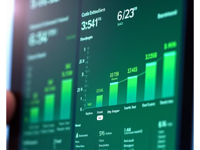 Interactive digital health dashboard displaying progress charts for fitness metrics like strength, cardio, and body composition with green positive trend lines and clear data points.